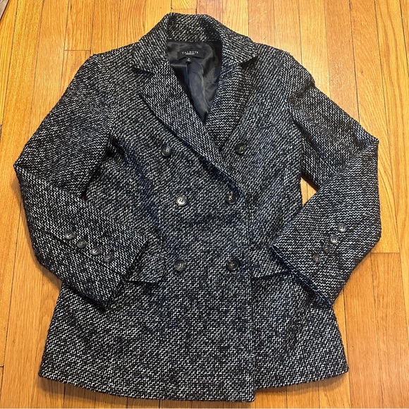 Talbots black and white tweed double breasted jacket blazer - Picture 1 of 9
